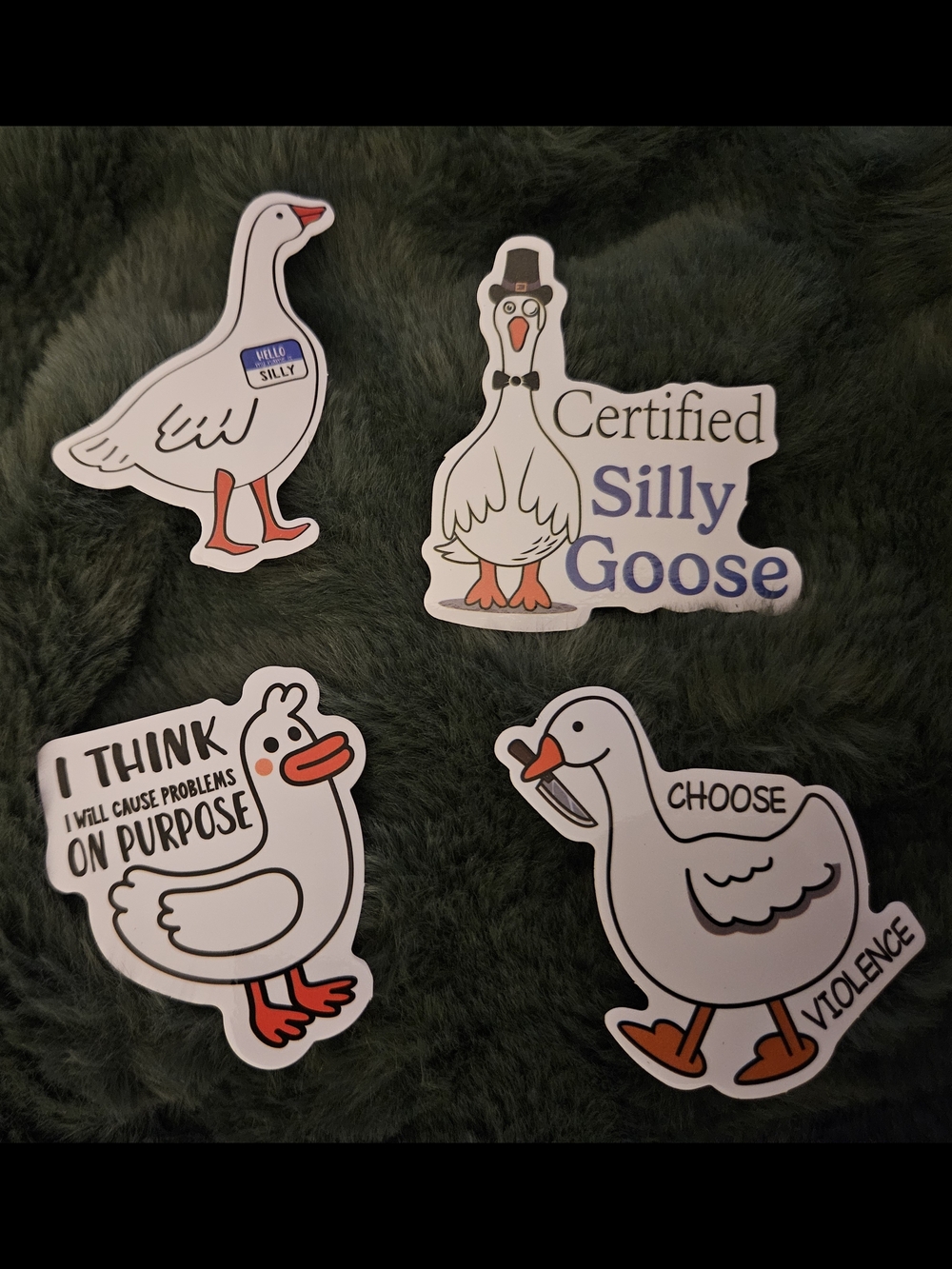 Silly Goose Vinyl Sticker Pack - White & Orange Geese